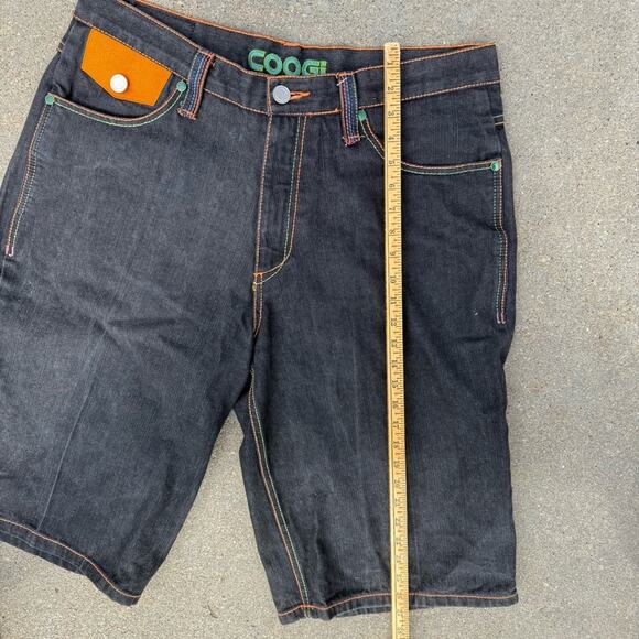 VTG 90s Coogi Colorful Neon Blocks Tetris Embroidery Black Denim Jean Shorts 38 - Picture 9 of 9
